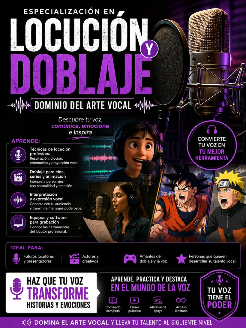 Especialización en locución y doblaje
