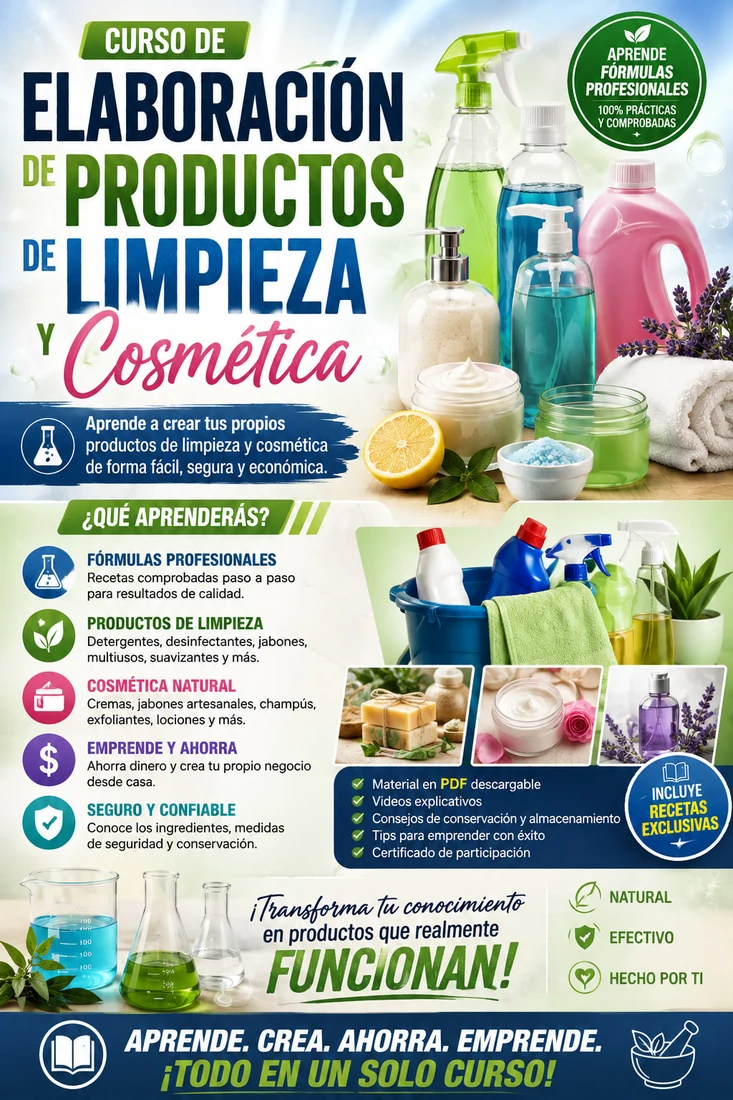 Curso de productos de limpieza y cosmética