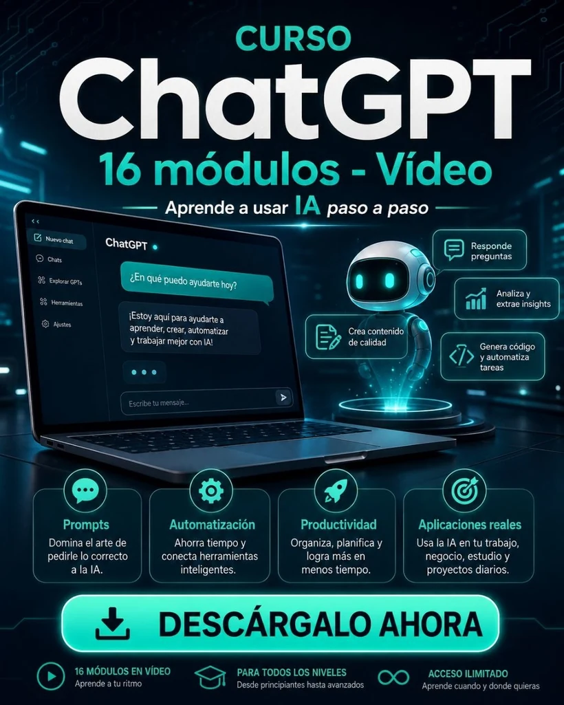 Curso ChatGPT – 16 módulos en vídeo