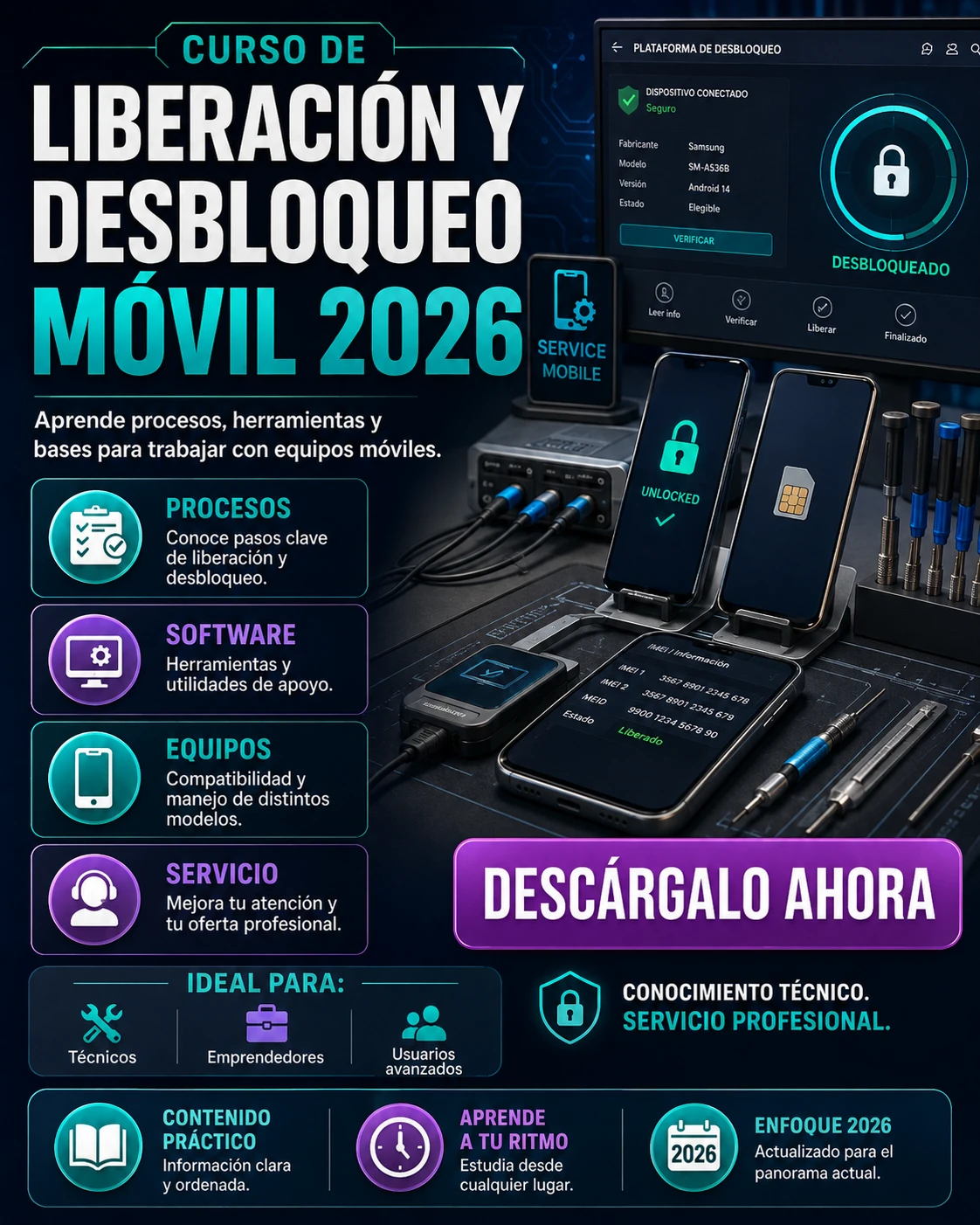 Curso de liberación y desbloqueo móvil 2026