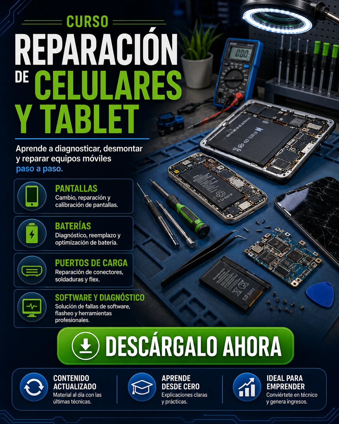 Curso de reparación de celulares y tablet