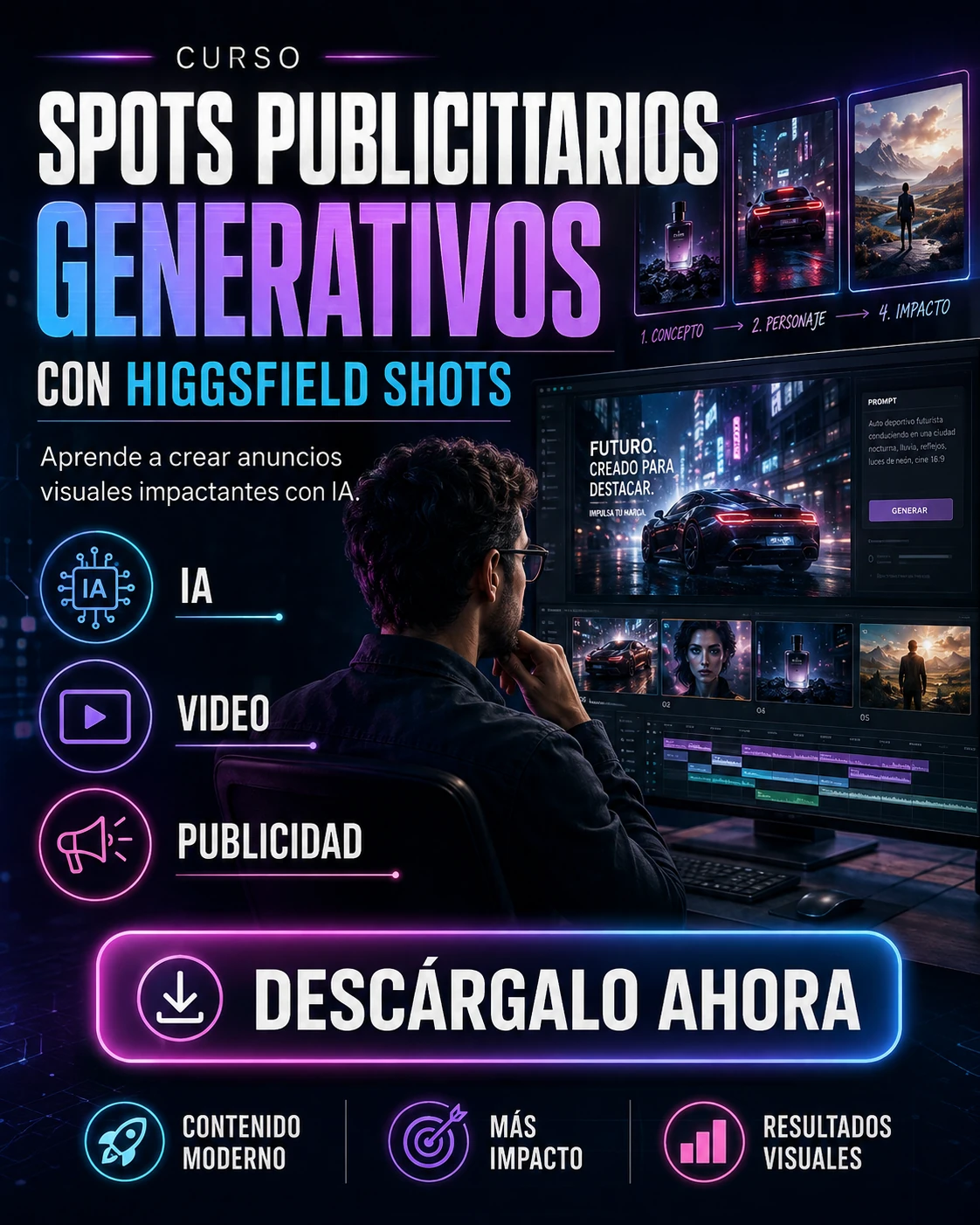 Spots publicitarios generativos con Higgsfield Shots
