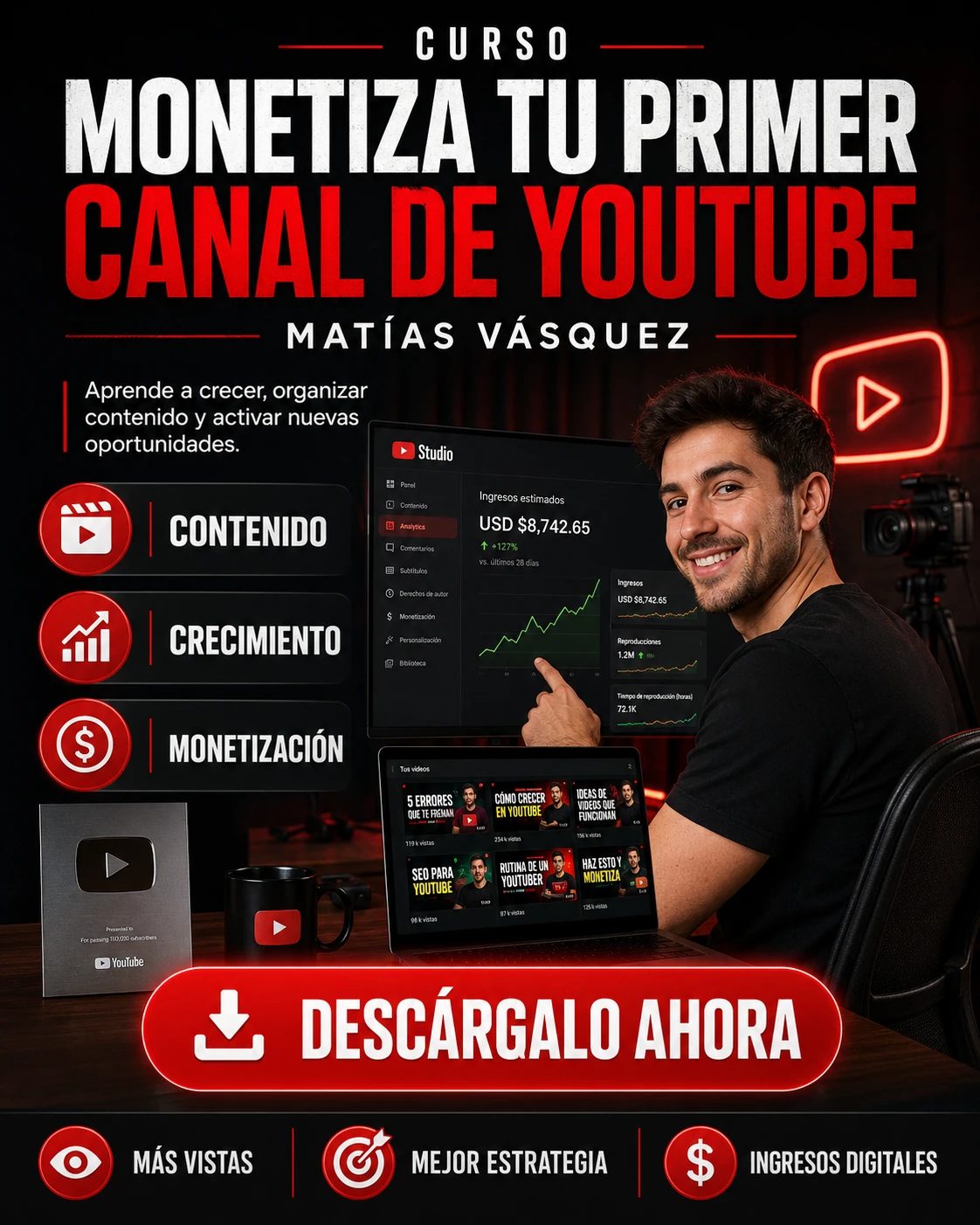 Monetiza tu primer Canal de YouTube – Matías Vásquez