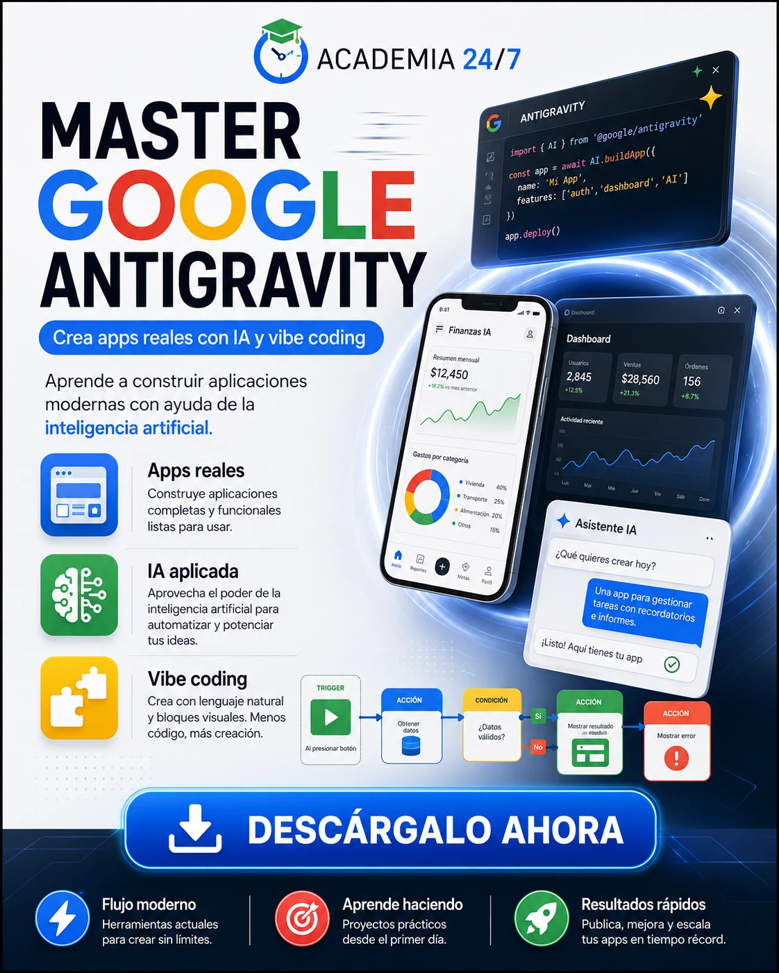 Google Antigravity desde cero – Crea Apps con ayuda de la IA
