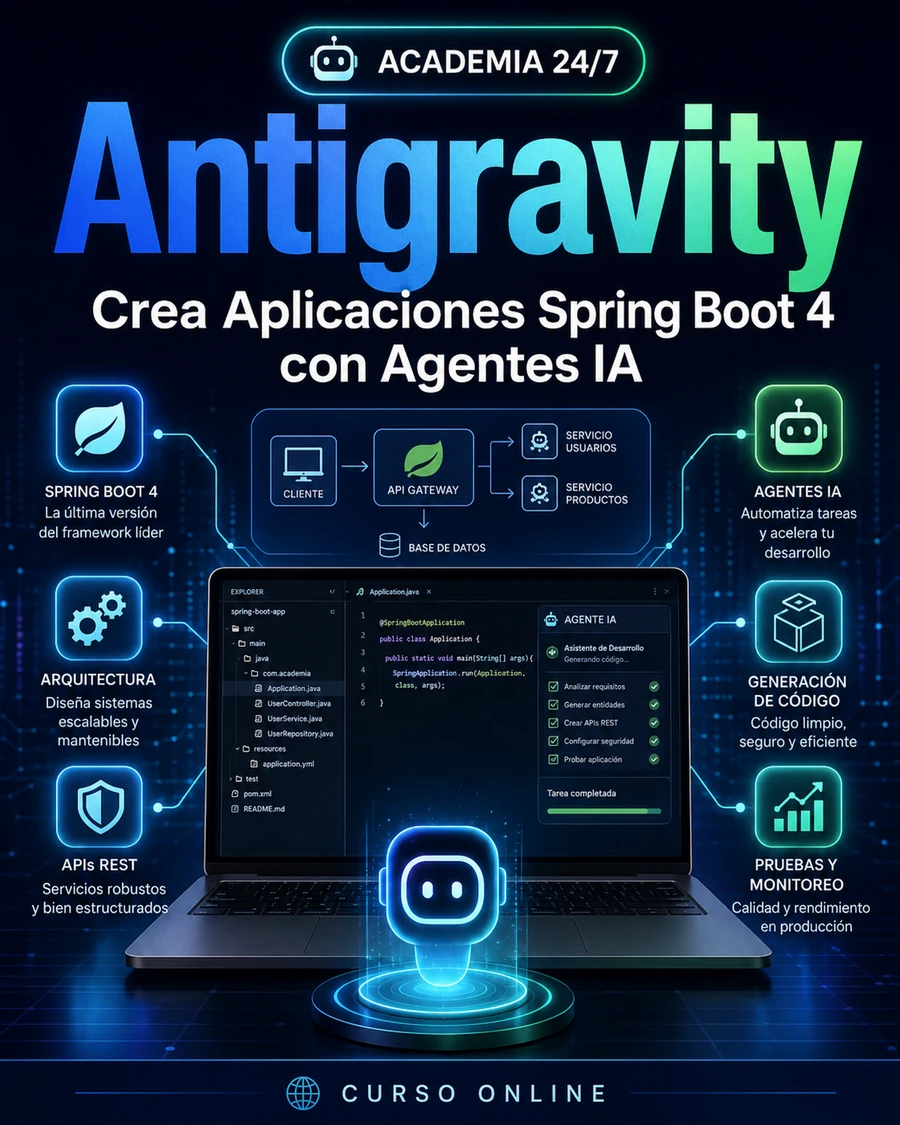 Antigravity: Crea Aplicaciones Spring Boot 4 con Agentes IA