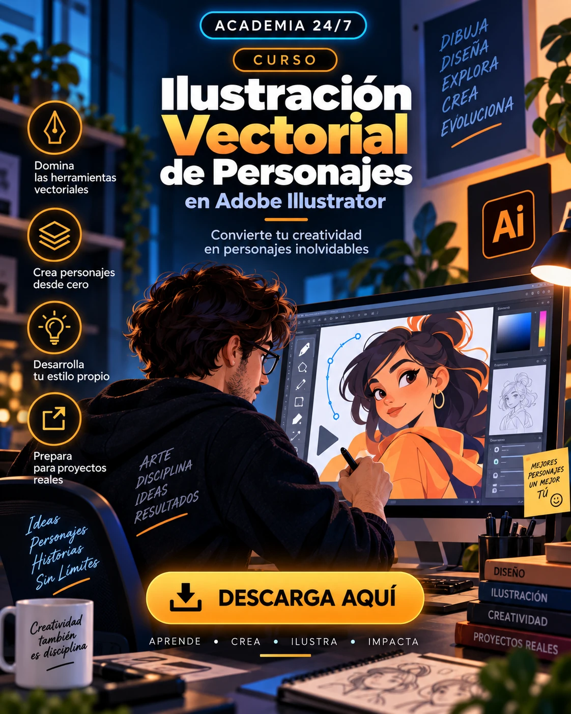 Ilustración Vectorial de Personajes en Adobe Illustrator