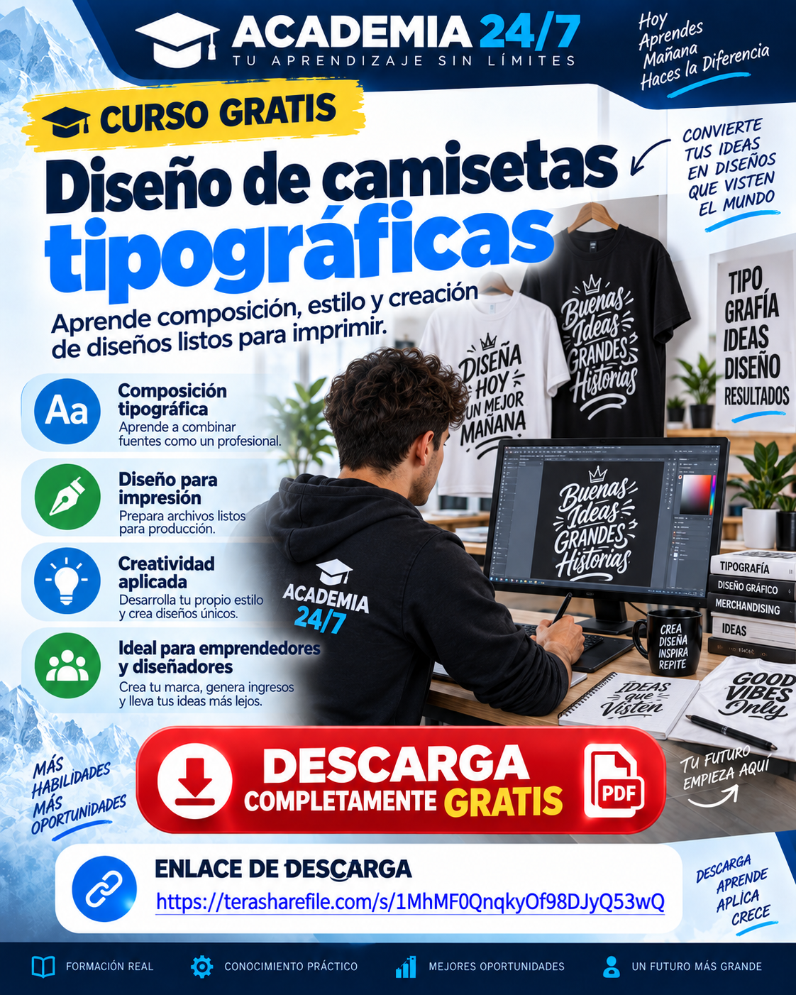 Diseño de camisetas tipográficas