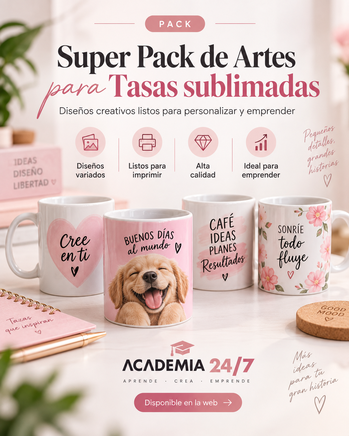 Súper Pack de Artes para Tazas Sublimadas