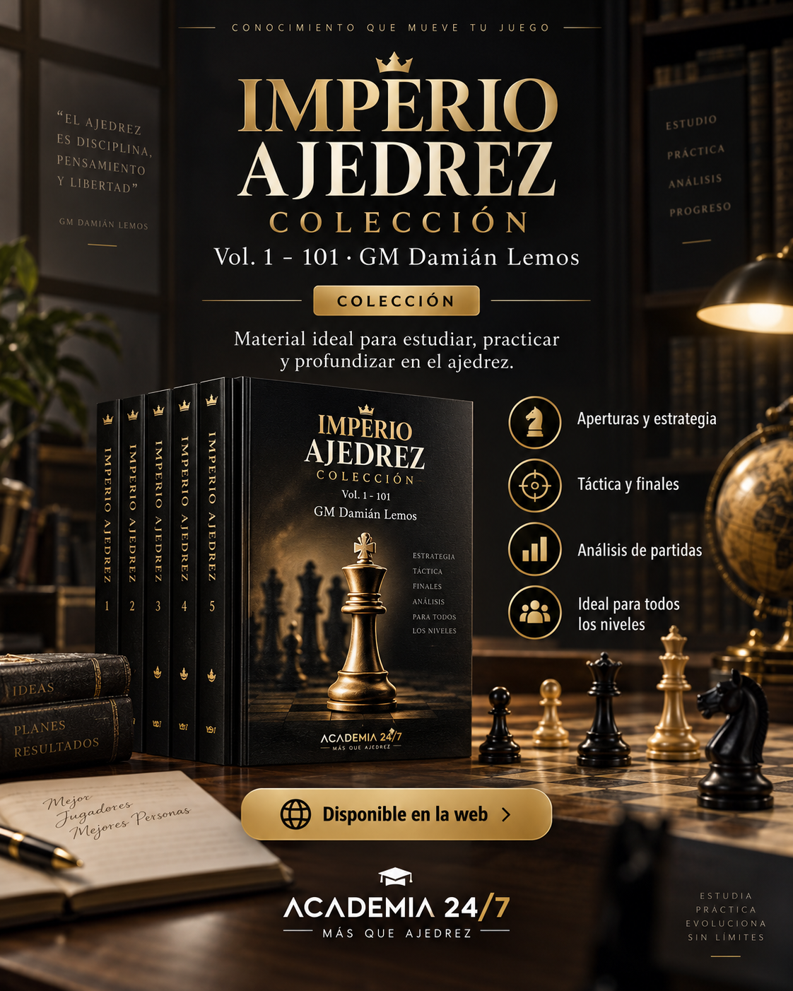 IMPERIO AJEDREZ COLECCIÓN Vol 1-101 - GM Damián Lemos