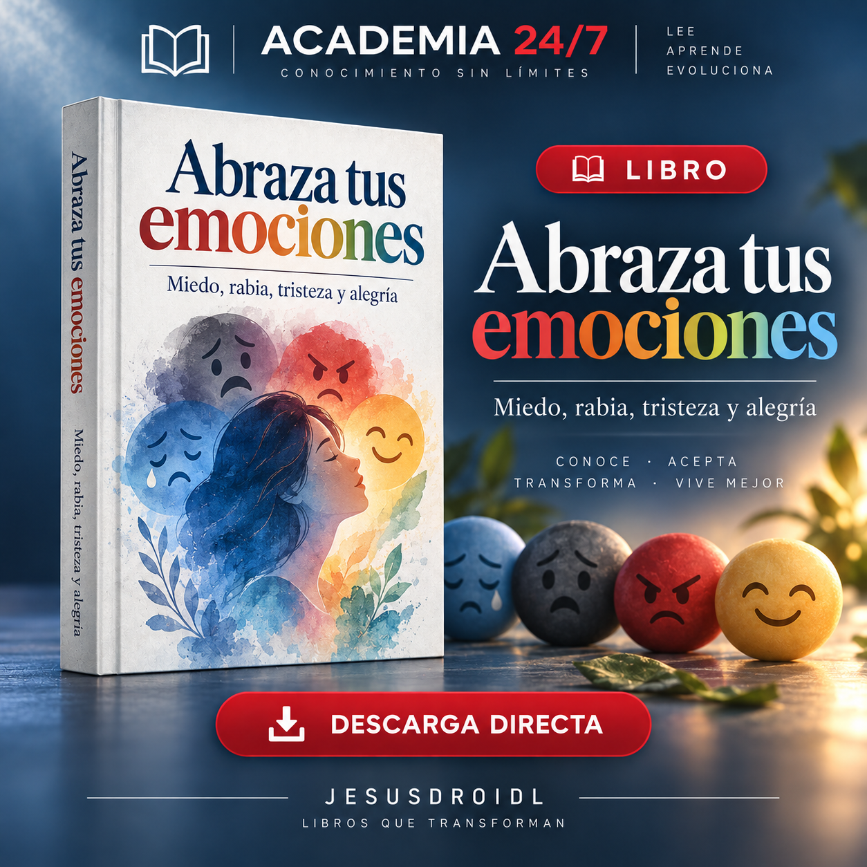 Abraza tus emociones: Miedo, rabia, tristeza y alegría
