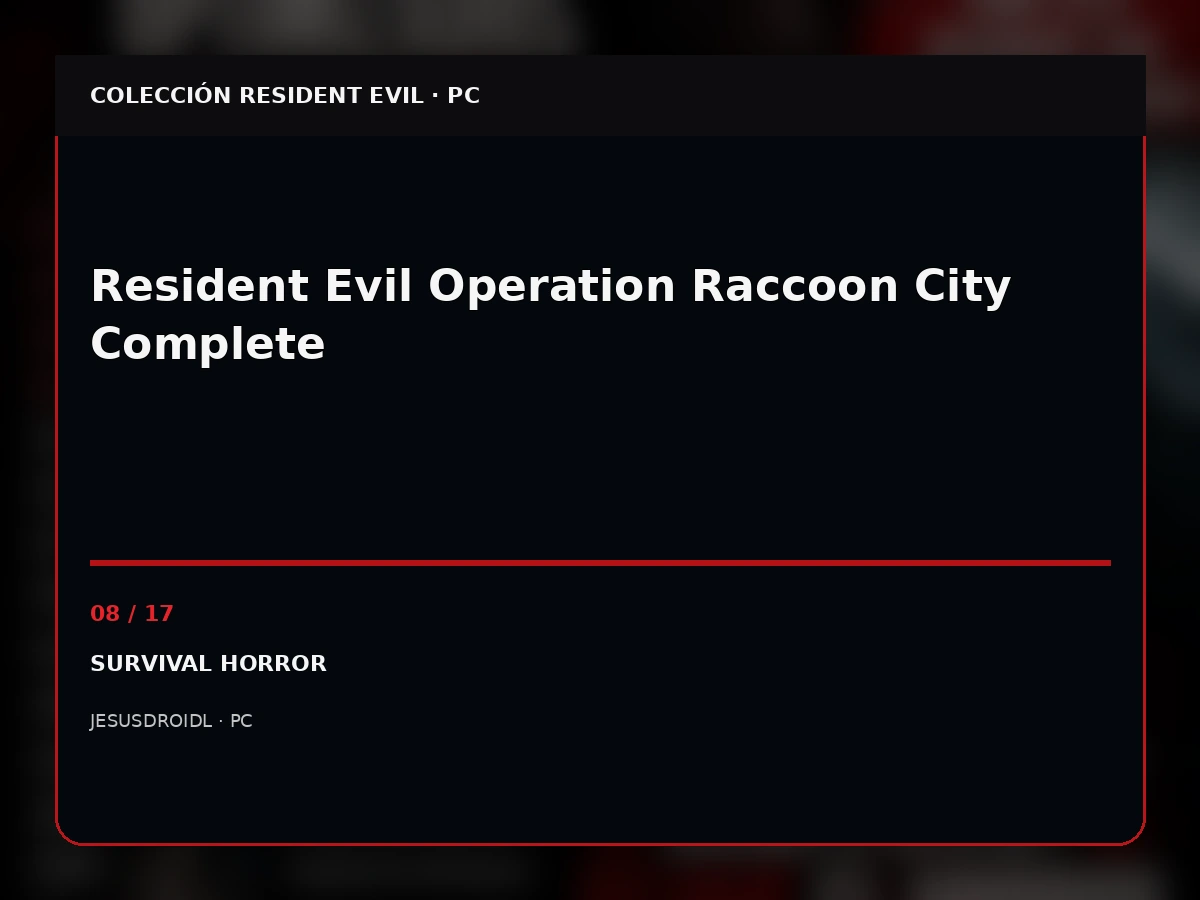 Resident Evil Operation Raccoon City Complete