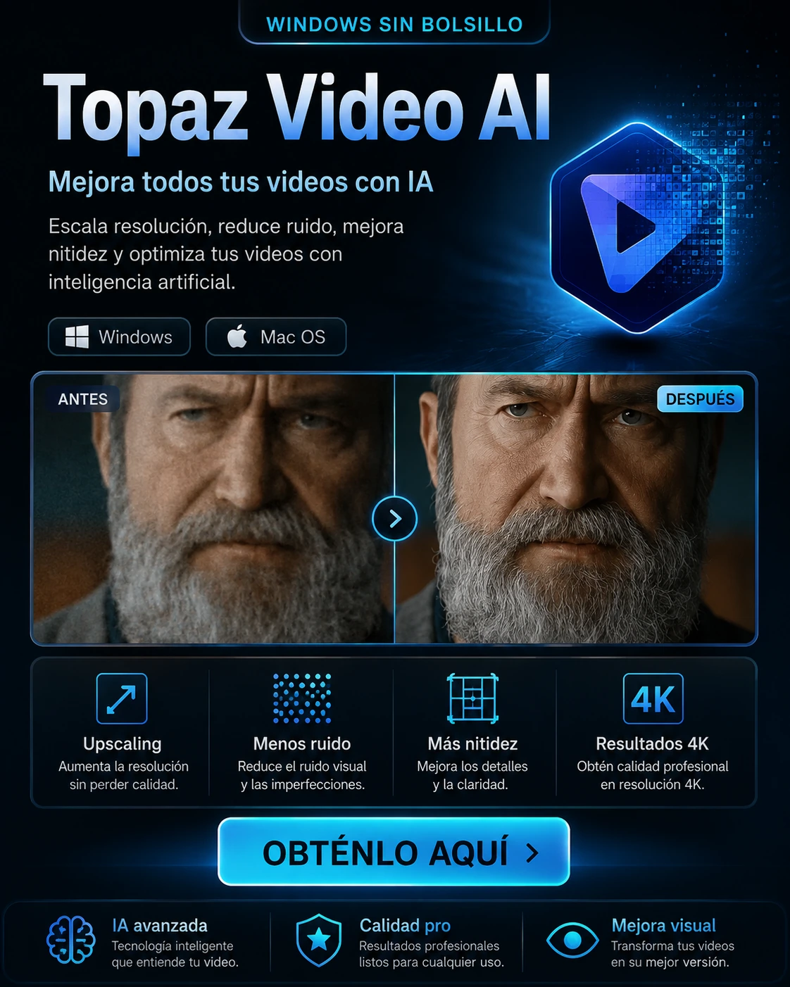 Topaz Video AI – Mejora tus videos con IA