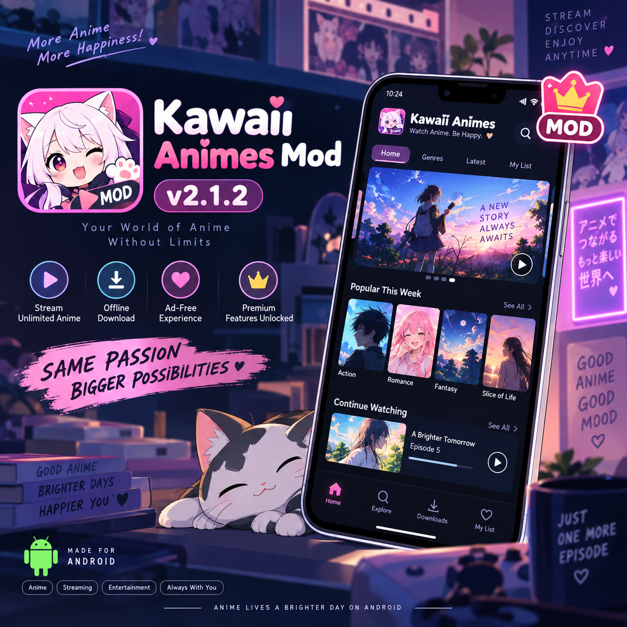 Kawaii Animes Mod v2.1.2
