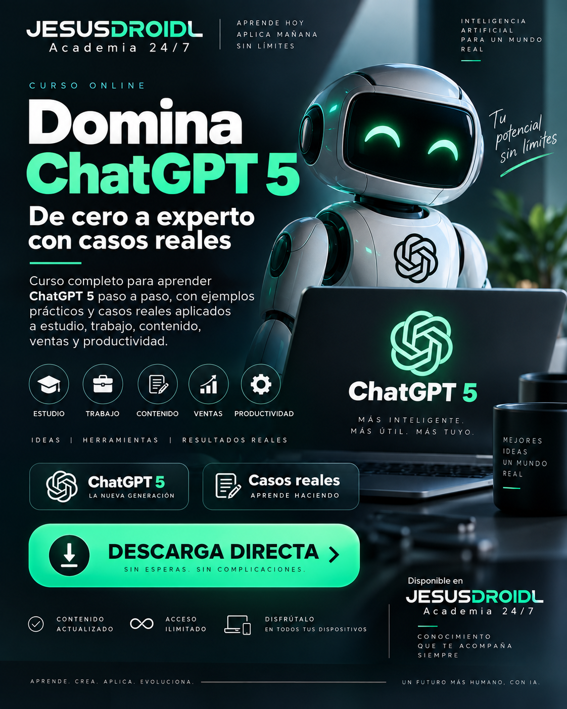 Domina ChatGPT 5: De cero a experto con casos reales