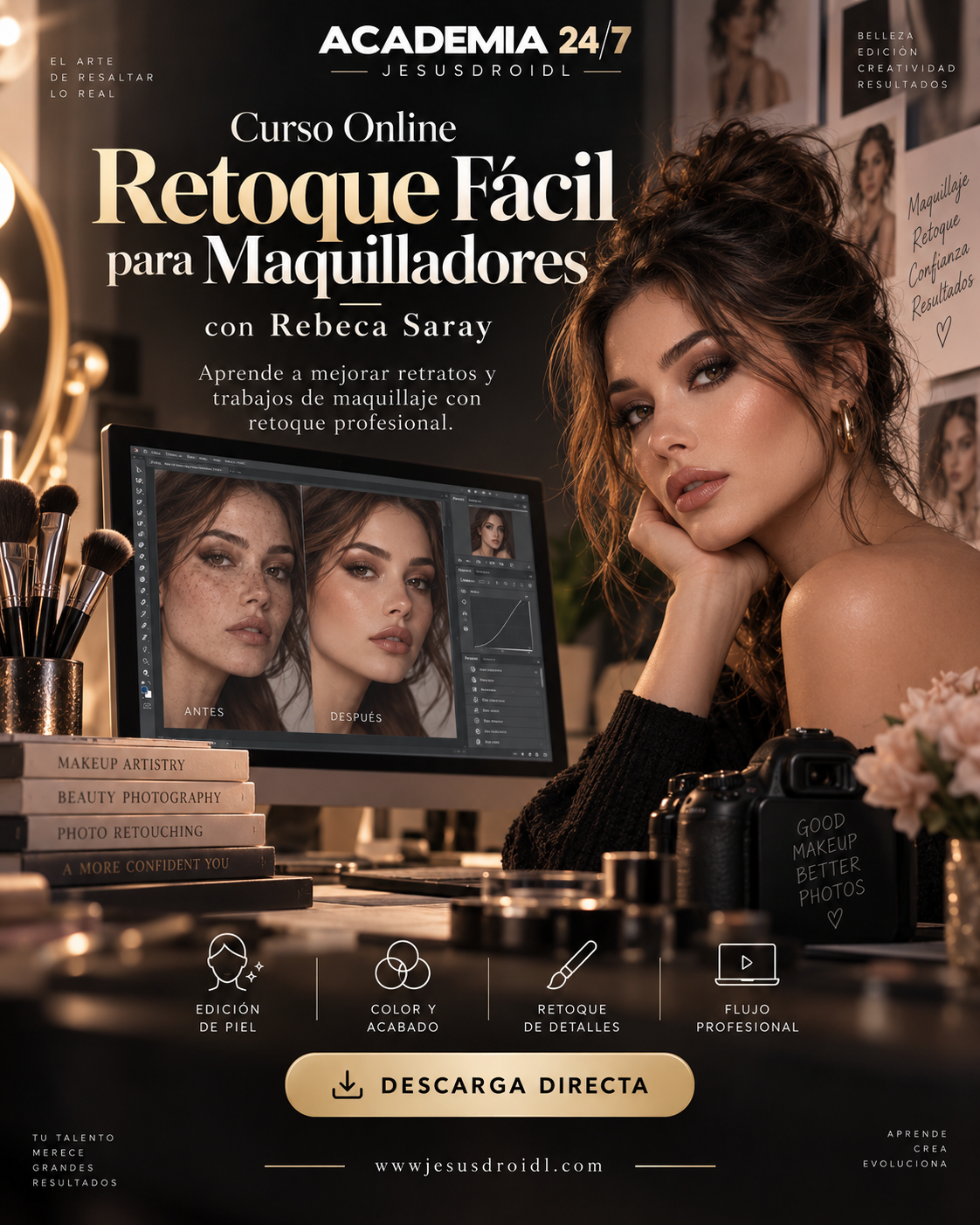 Rebeca Saray - CURSO ONLINE RETOQUE FÁCIL PARA MAQUILLADORES 2026