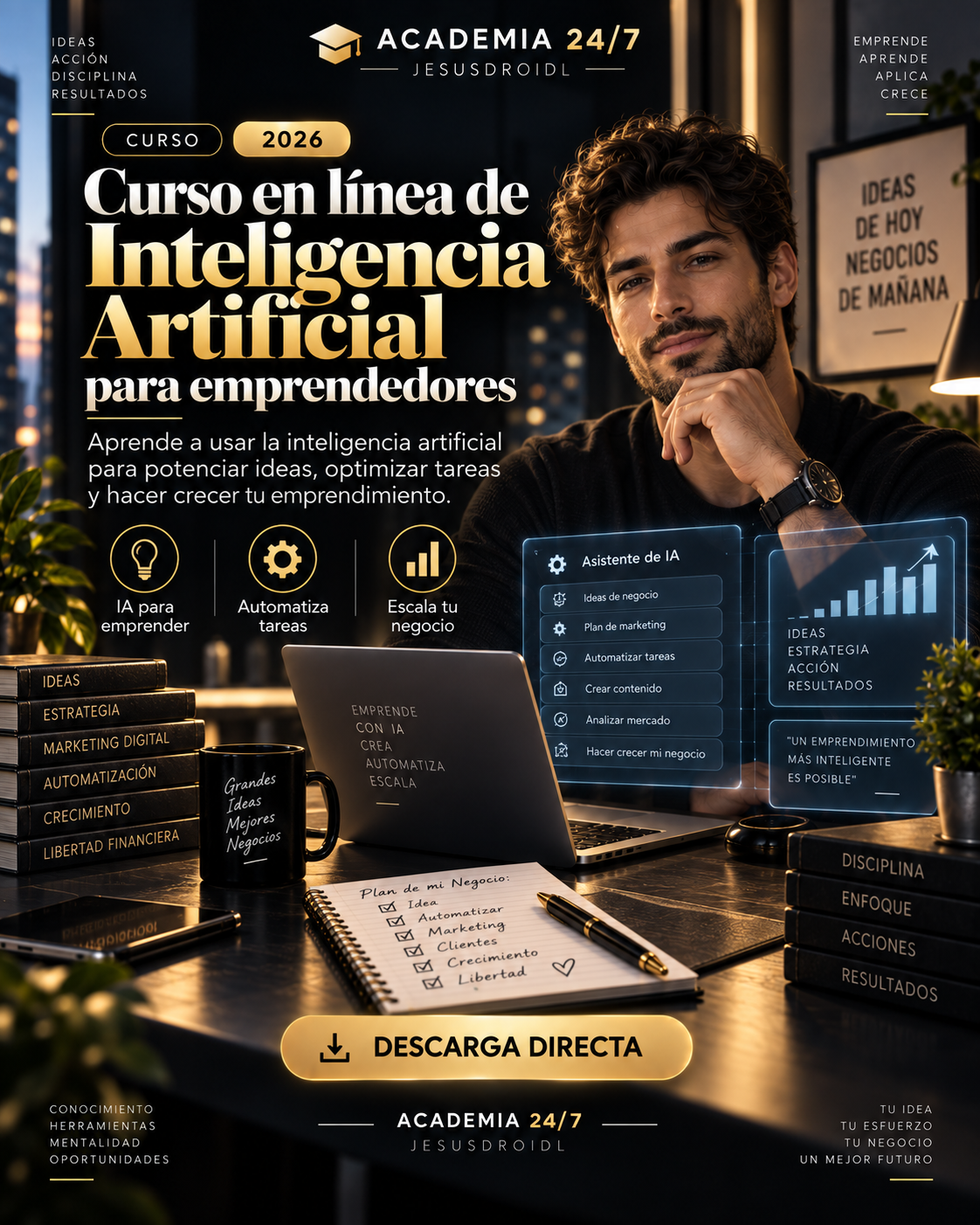 Curso en línea de Inteligencia Artificial para emprendedores 2026