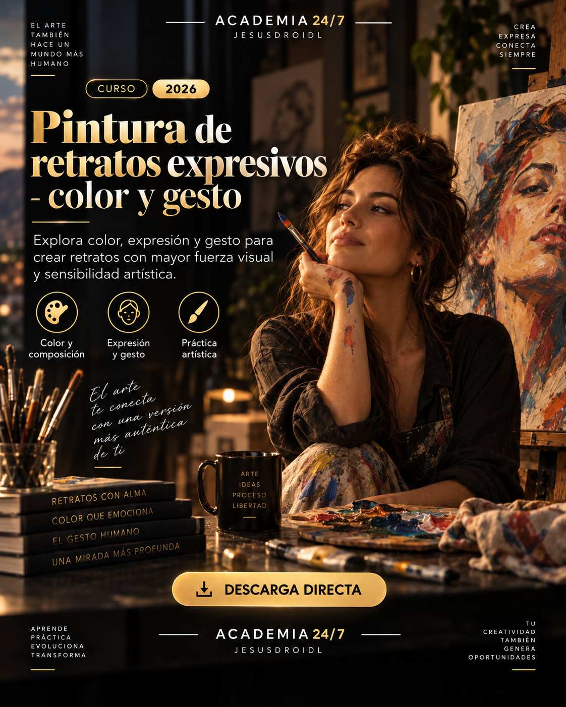 Pintura de retratos expresivos - color y gesto 2026
