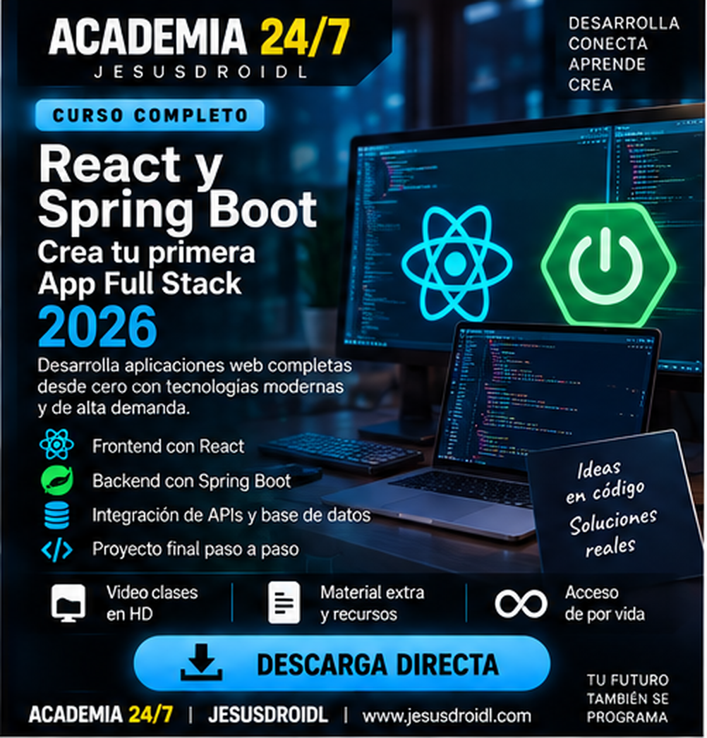 React y Spring Boot Crea tu primera App Full Stack 2026