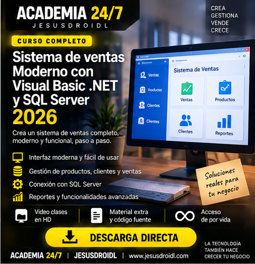 Sistema de ventas Moderno con Visual Basic net y SQLserver 2026