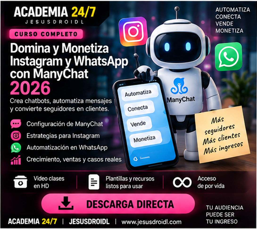 Domina y Monetiza Instagram y WhatsApp con ManyChat 2026