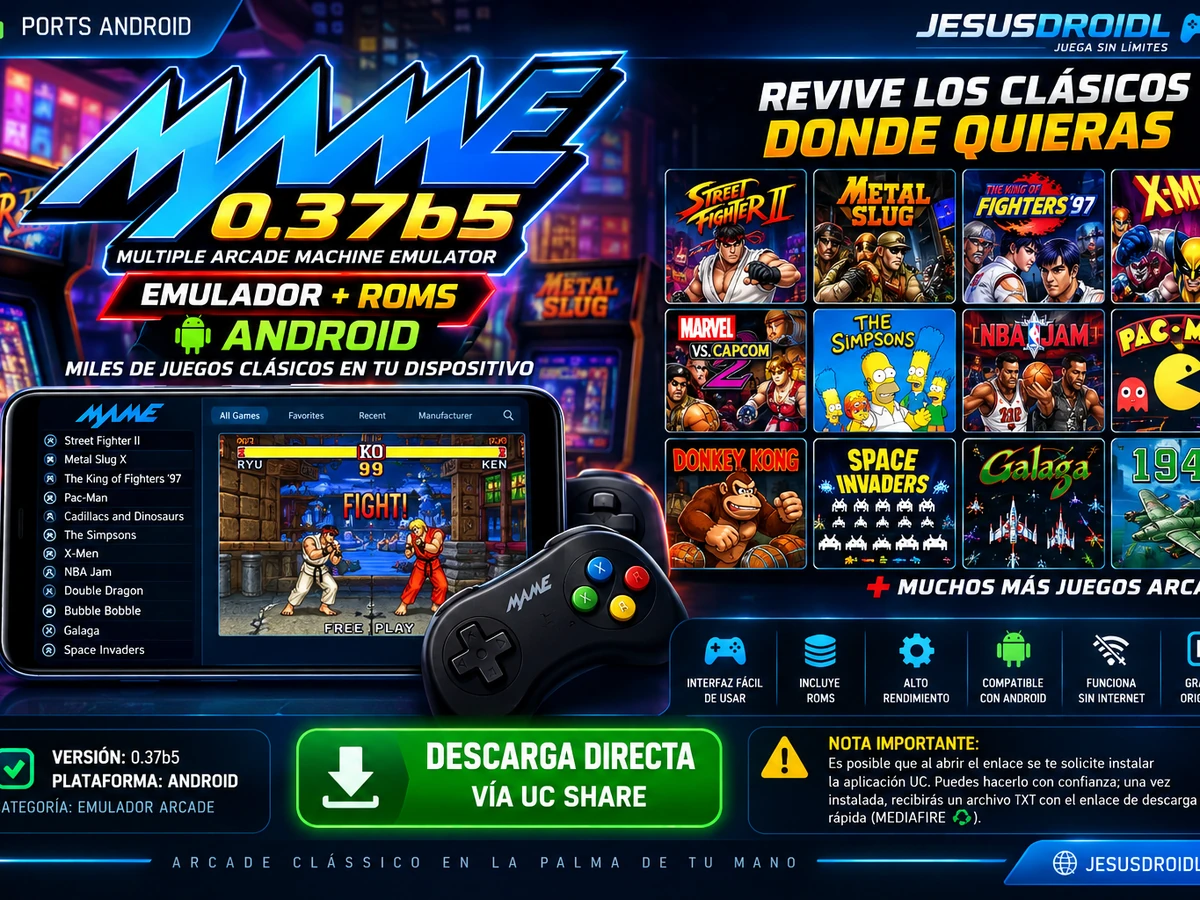MAME 0.37b5 EMULADOR + ROMS ANDROID
