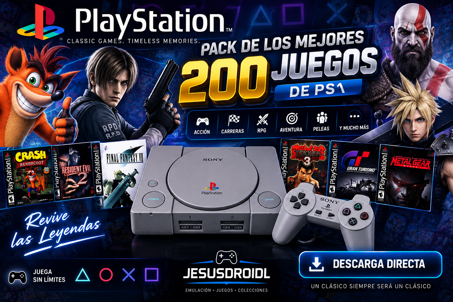 PACK DE LOS MEJORES 200 JUEGOS DE PS1